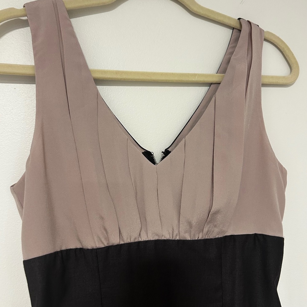 2000's Forever 21 Two Tone V Neck Sheath Dress Black Pink Size‎ S - Picture 2 of 5